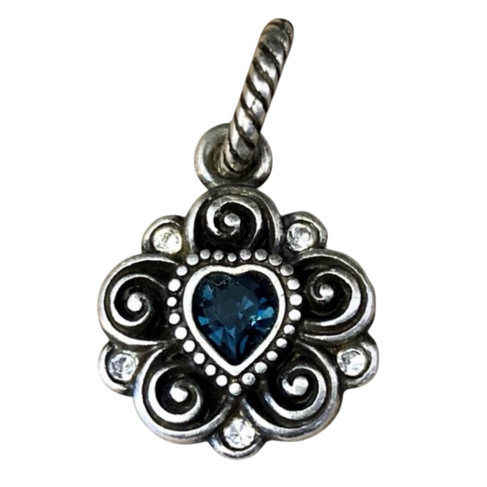 Brighton September Birthstone Charm, Sapphire Blue Heart RETIRED